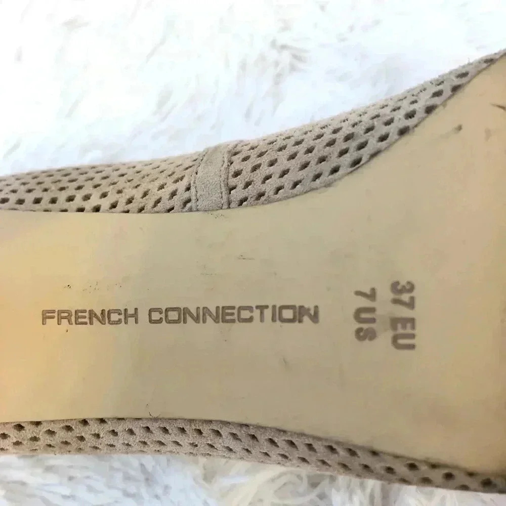 French Connection Suede Perforated Detail Heels. - Picture 6 of 7